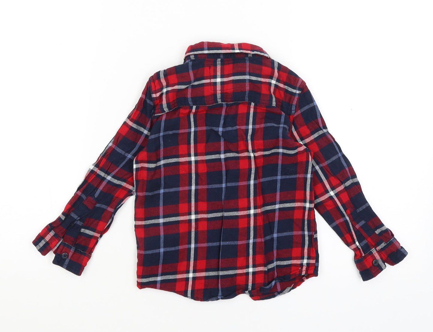 Rebel Boys Red Plaid  Basic Button-Up Size 3-4 Years