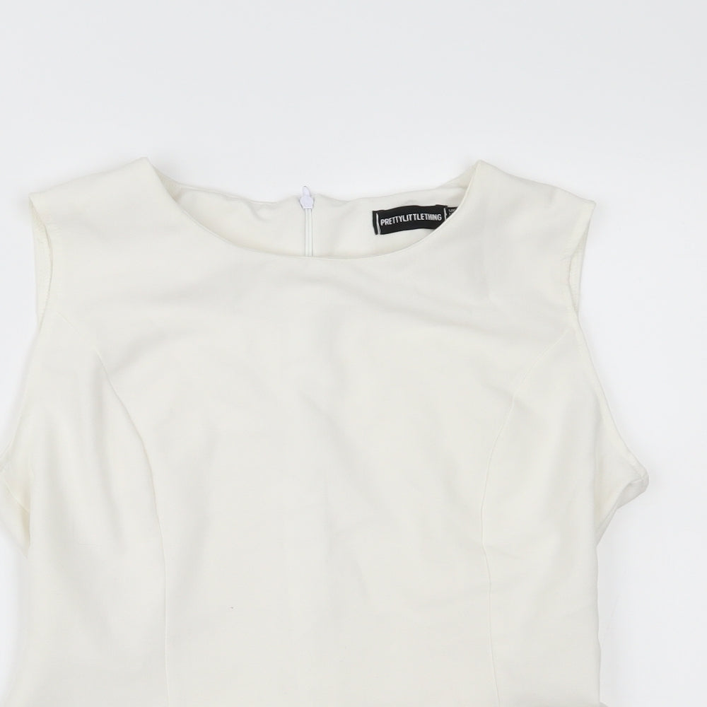 PRETTYLITTLETHING Womens White   Henley Jumper Size 8
