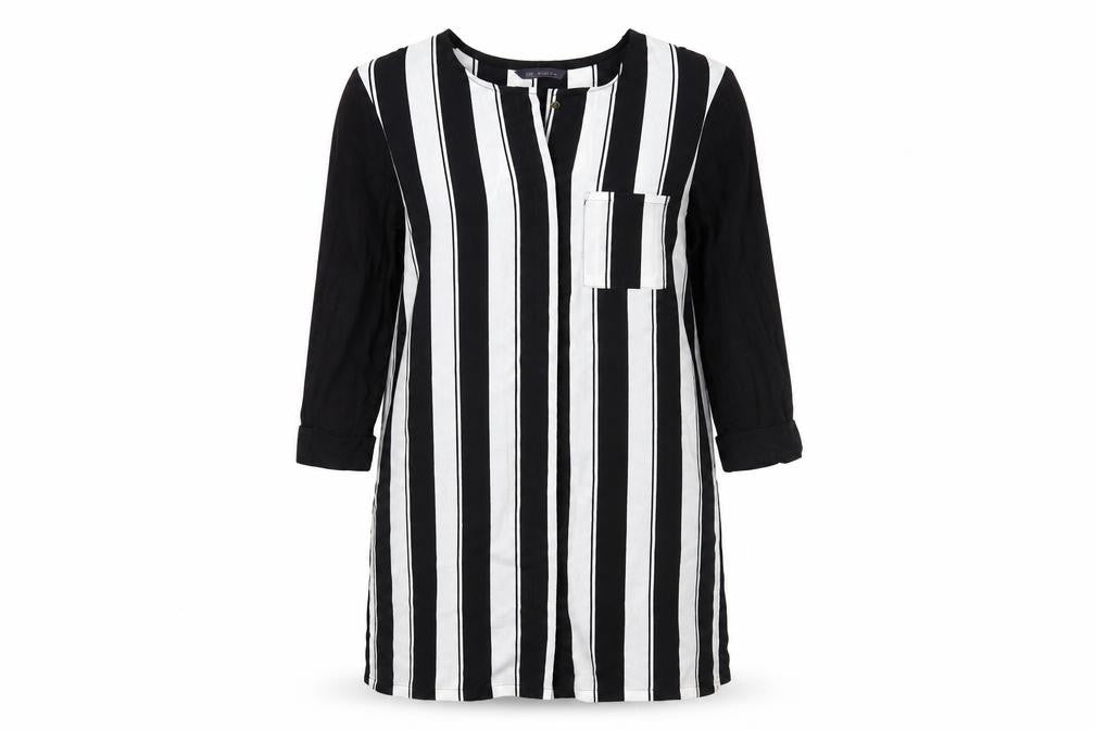 Marks & Spencer Womens Black Striped  Basic Button-Up Size 10