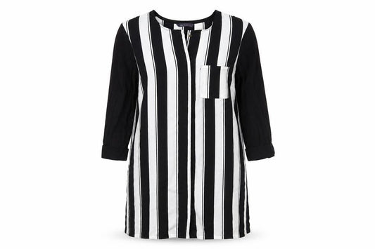Marks and Spencer Womens Black Striped  Basic Button-Up Size 10