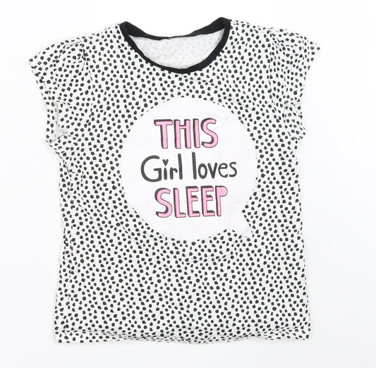 George Girls White Solid  Top Pyjama Top Size 9-10 Years