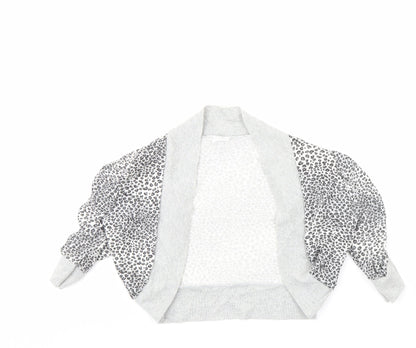 Additional front view of Ethel Austin girls’ grey animal print jacket, size 12, years