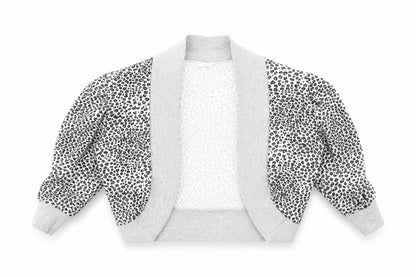 Front view of Ethel Austin girls’ grey animal print jacket, size 12, years