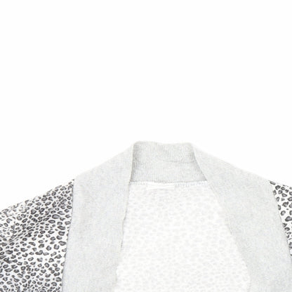 Close-up detail of Ethel Austin girls’ grey animal print jacket, size 12, years