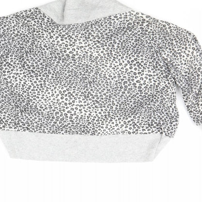 Brand and care label for Ethel Austin girls’ grey animal print jacket, size 12, years