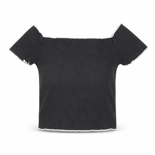 Primark Womens Black   Cropped T-Shirt Size 10