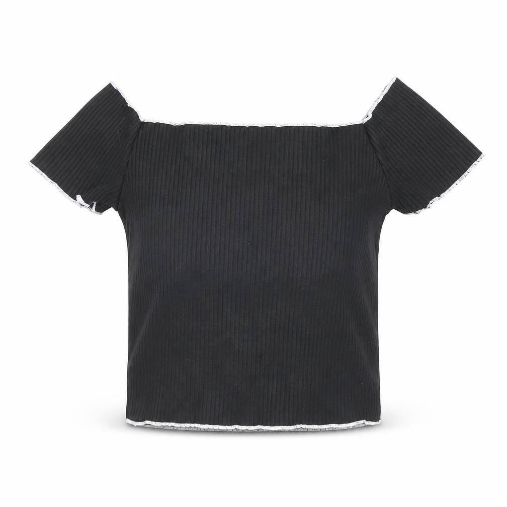 Primark Womens Black   Cropped T-Shirt Size 10