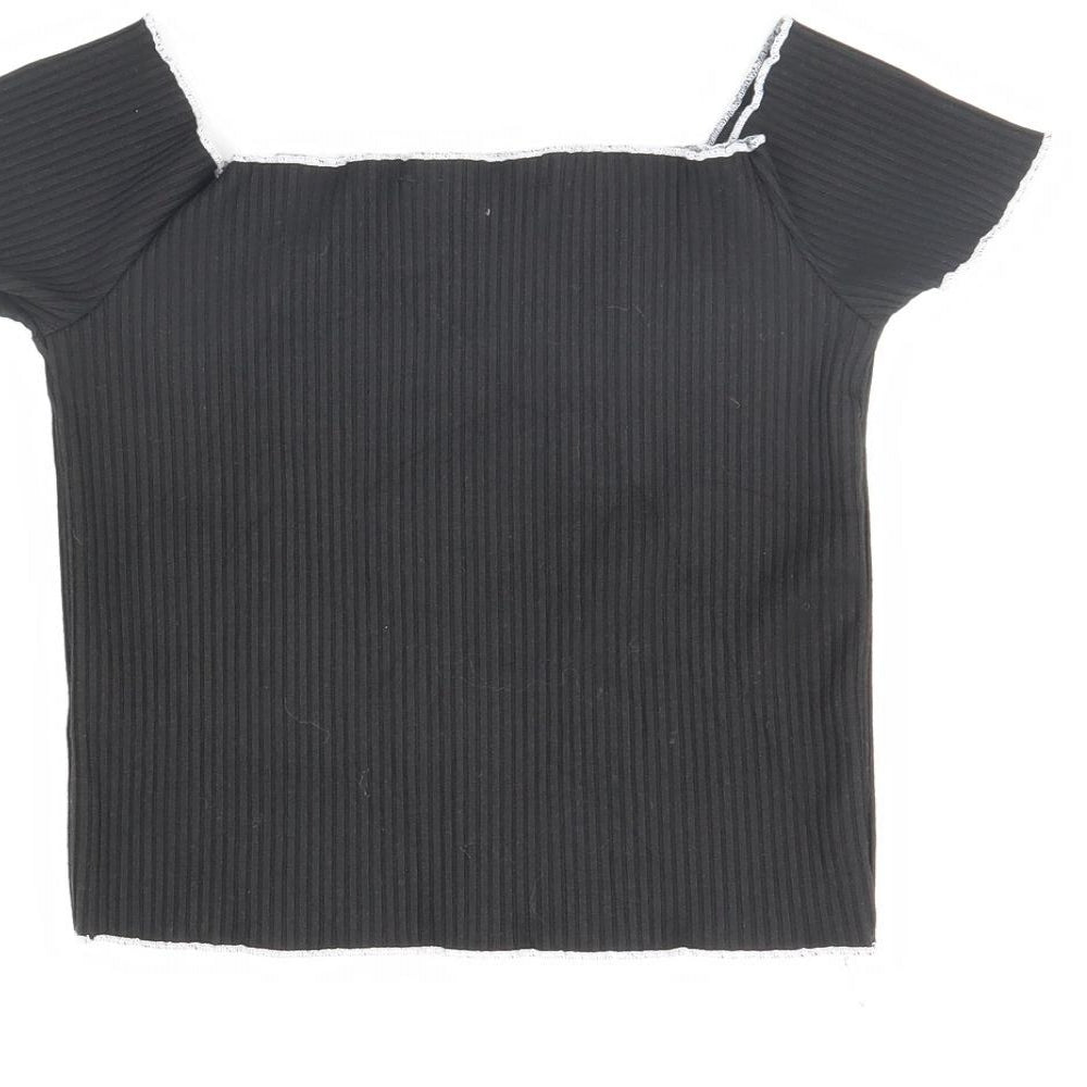 Primark Womens Black   Cropped T-Shirt Size 10