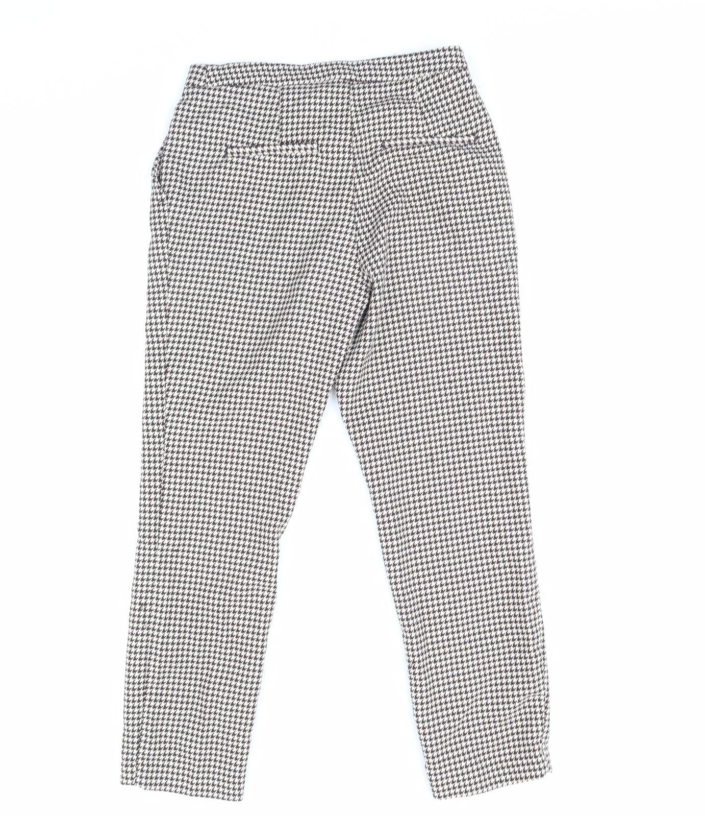 H&M Womens Brown Herringbone  Trousers  Size 10 L29 in