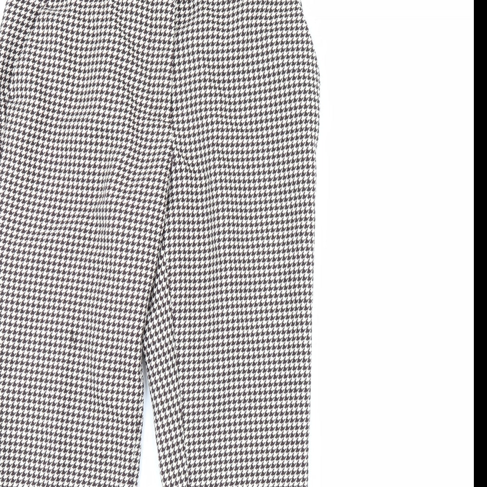 H&M Womens Brown Herringbone  Trousers  Size 10 L29 in