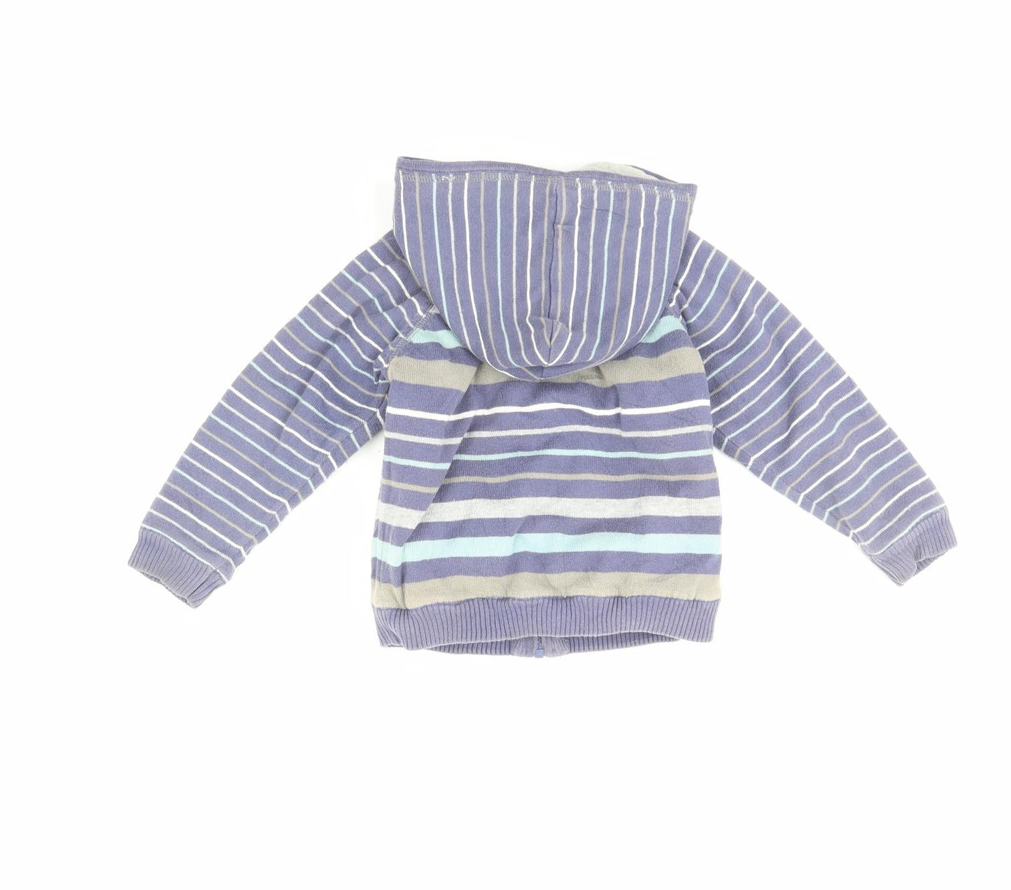 Preworn Boys Blue Striped  Jacket  Size 24 Months