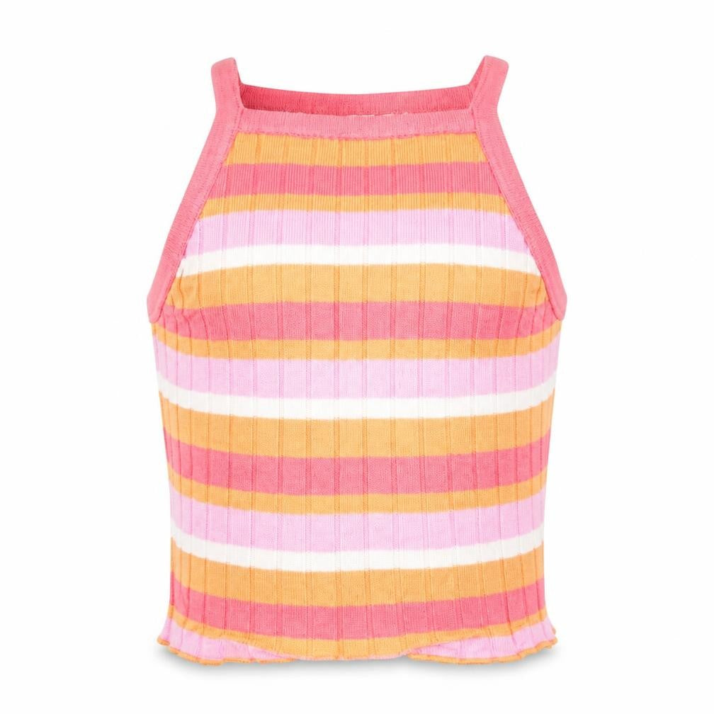 H&M Girls Multicoloured Striped  Cropped Tank Size 2 Years