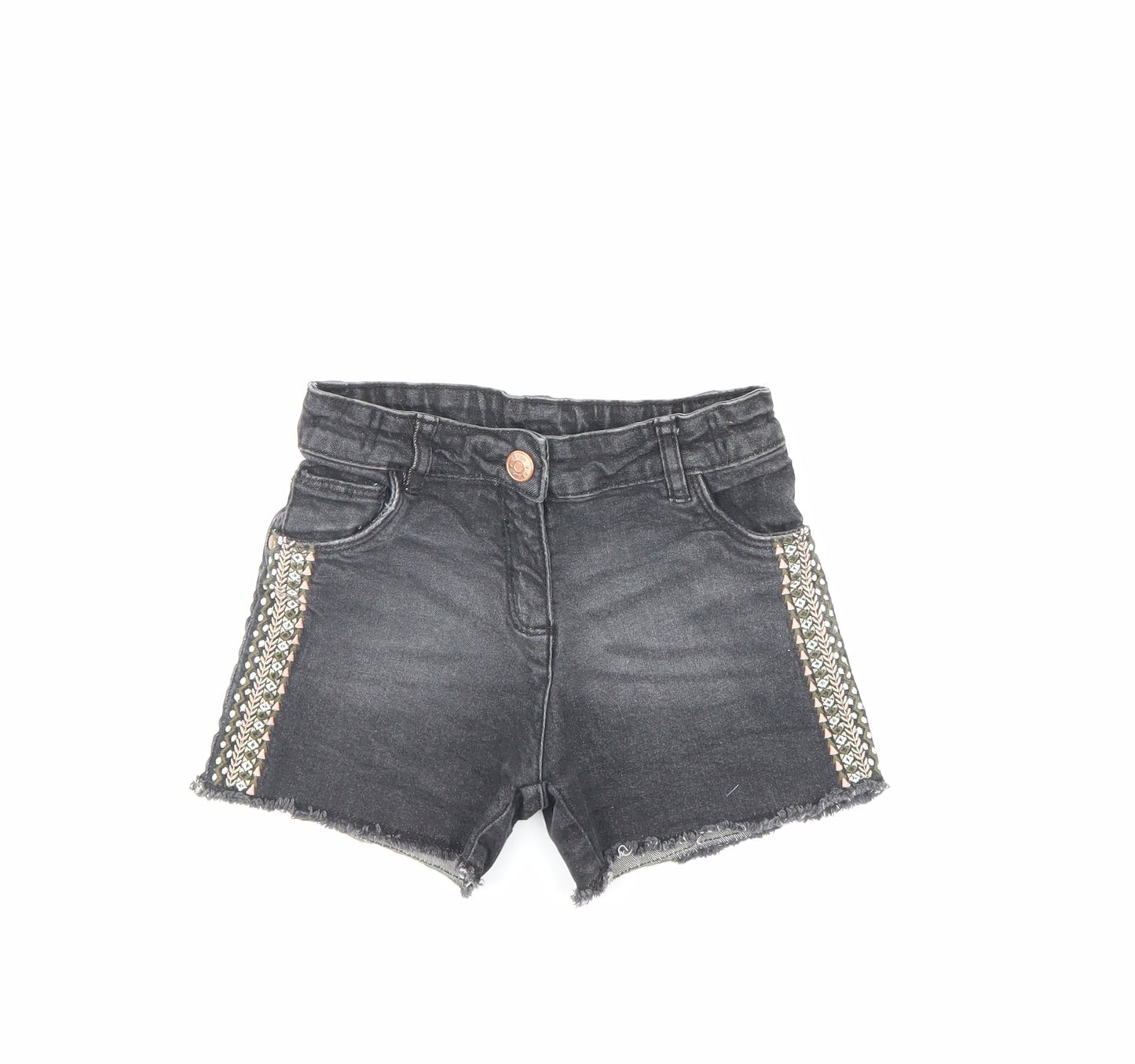 TU Girls Black  Denim Cut-Off Shorts Size 9 Years
