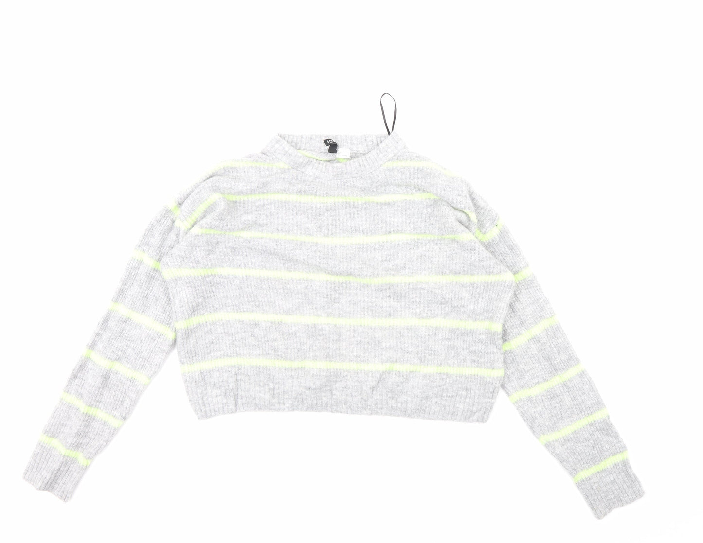 Divided Womens Grey Striped  Pullover Jumper Size S