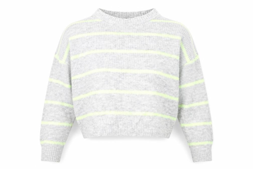 Divided Womens Grey Striped  Pullover Jumper Size S