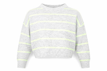 Divided Womens Grey Striped  Pullover Jumper Size S