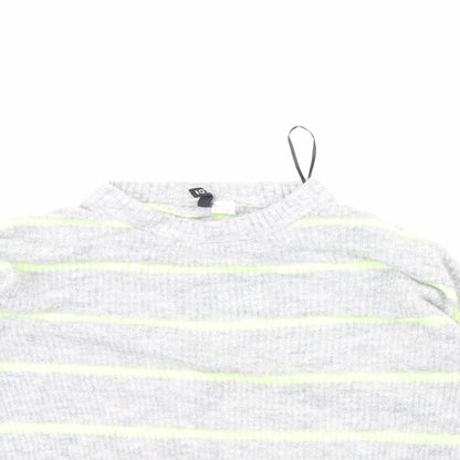 Divided Womens Grey Striped  Pullover Jumper Size S