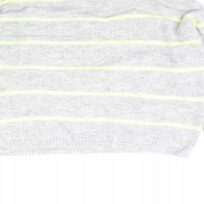 Divided Womens Grey Striped  Pullover Jumper Size S