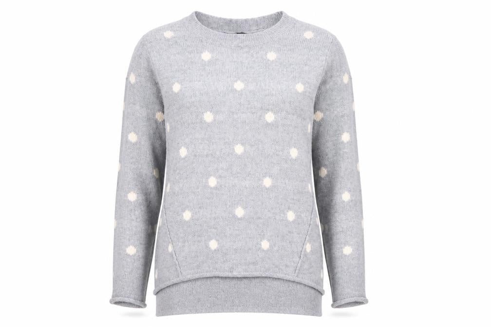 Aniston Womens Grey Polka Dot  Pullover Jumper Size 10