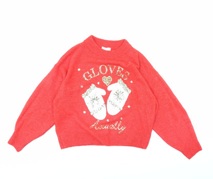 Preloved H&M Womens Red   Pullover Jumper Size M - Front