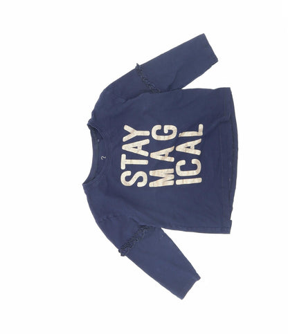 Additional front view of Next girls’ blue basic t-shirt, size 3, years