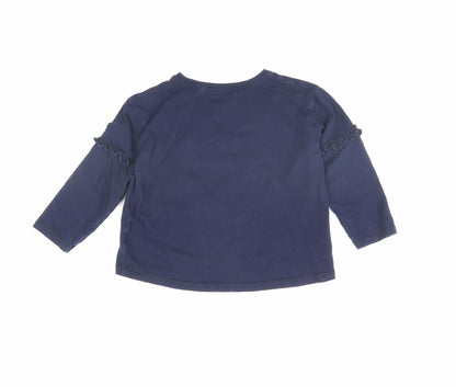 Back view of Next girls’ blue basic t-shirt, size 3, years