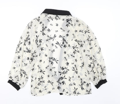 Back view of Atmosphere women’s black basic button-up, size UK 10, - dragonfly