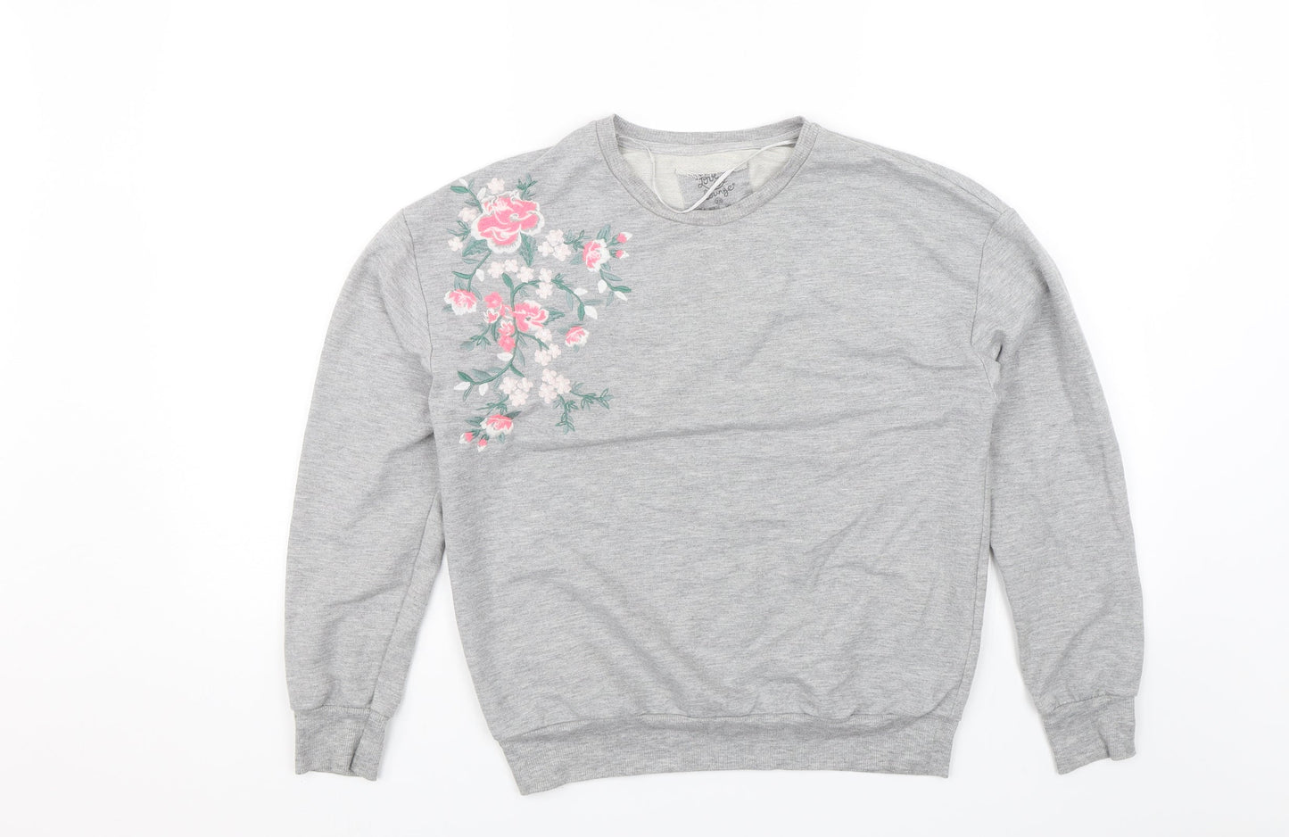 Love to Lounge  Womens Grey Floral  Pullover Jumper Size XS