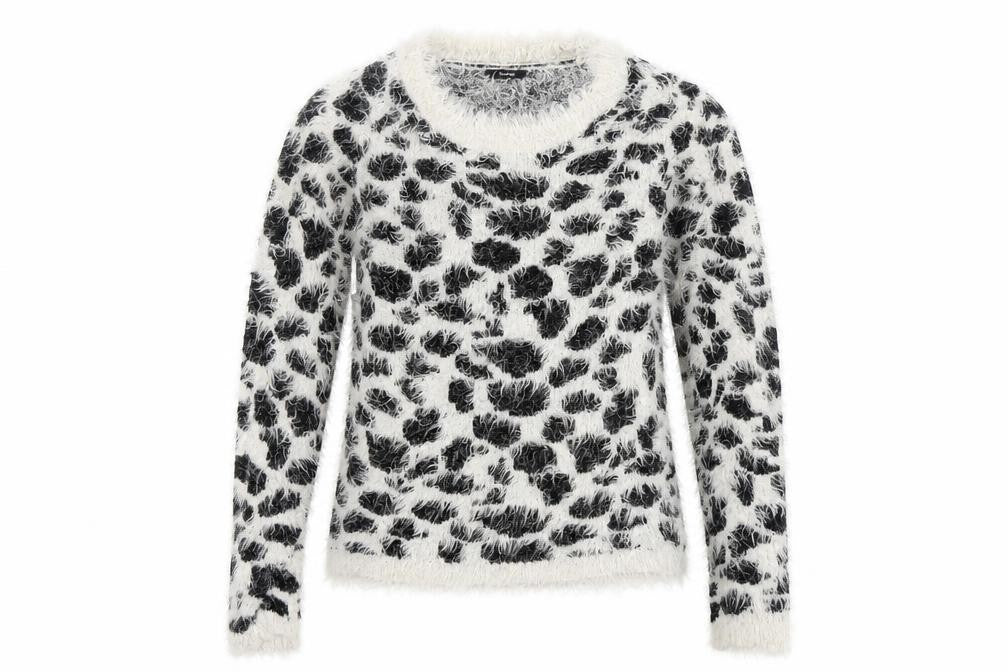 George Womens Black Animal Print  Pullover Jumper Size 8