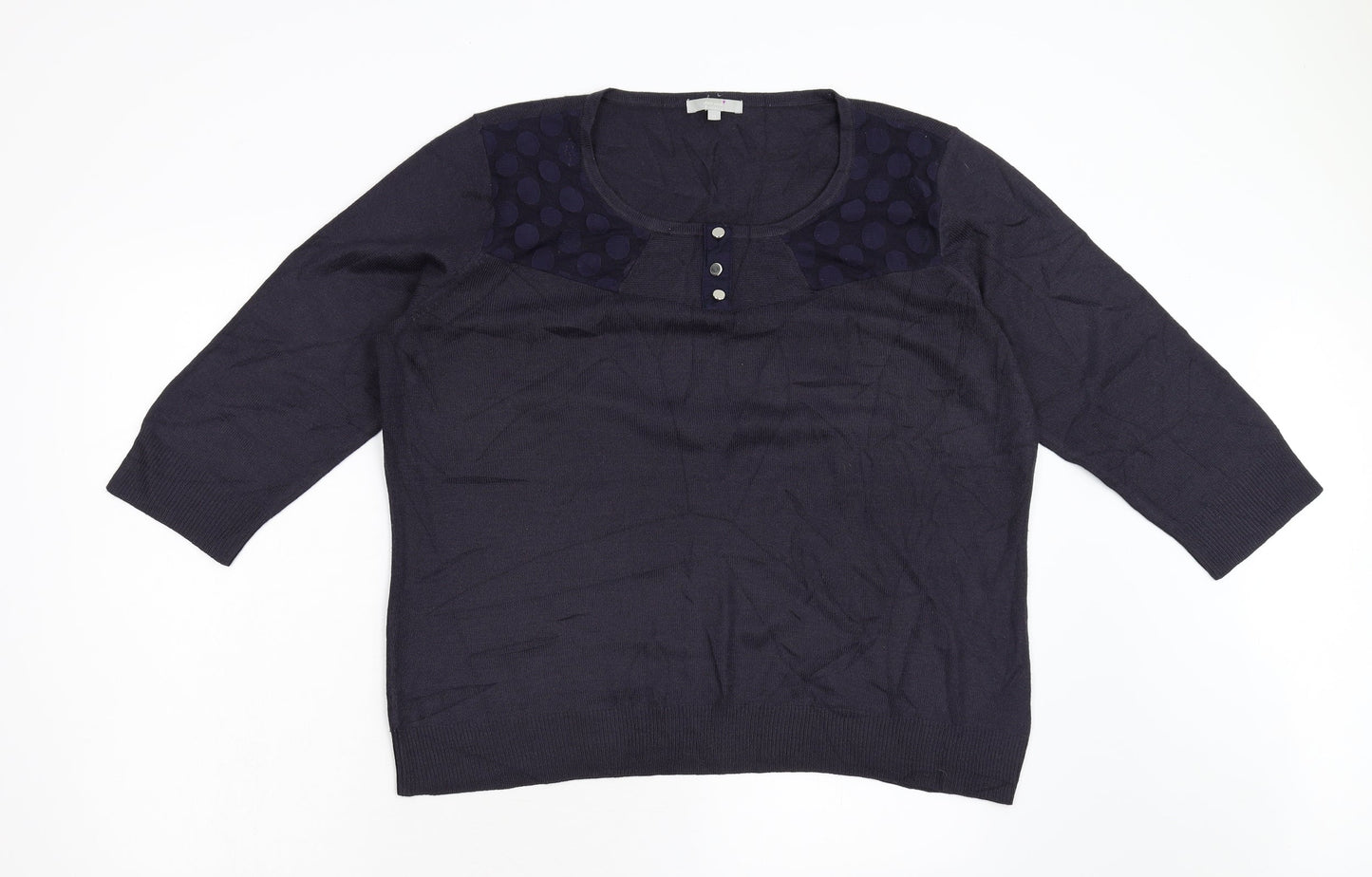 Per Una Womens Blue  Knit Pullover Jumper Size 18