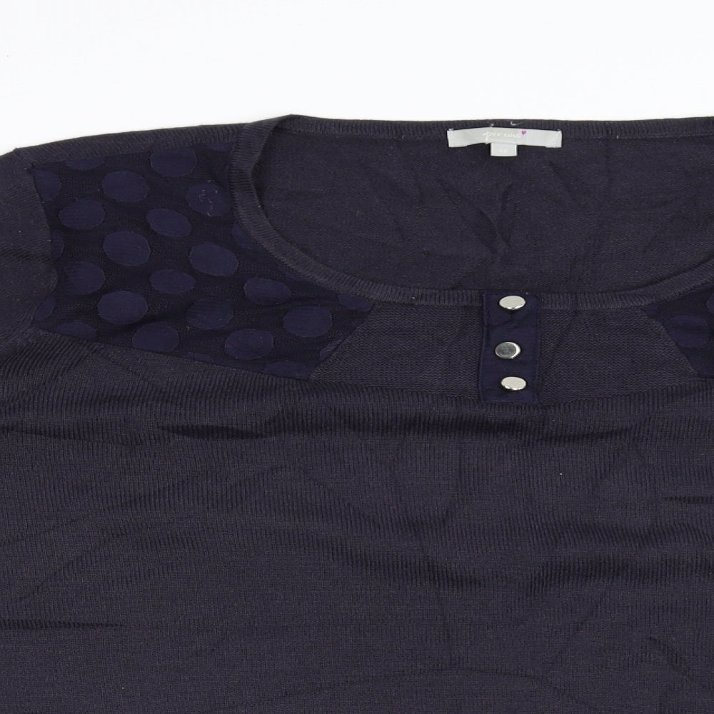 Per Una Womens Blue  Knit Pullover Jumper Size 18