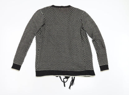 Lusa Womens Black  Knit Pullover Jumper Size M