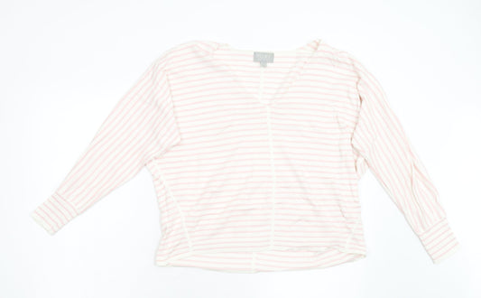 Pure Womens Pink Striped Knit Pullover Jumper Size 14