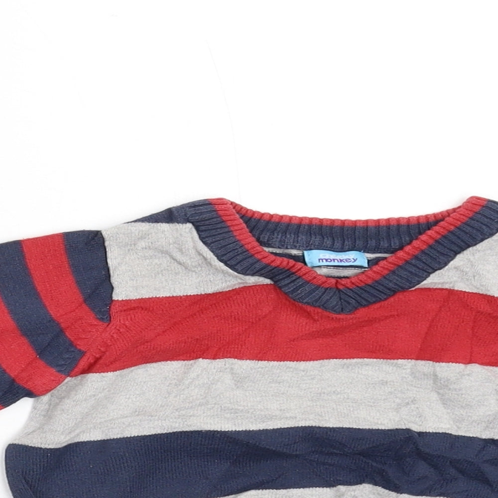BHS Boys Multicoloured Striped Knit Pullover Jumper Size 3 Years