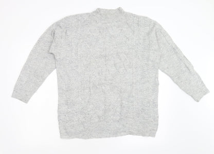 Next Womens Grey  Knit Pullover Jumper Size M