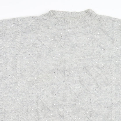 Next Womens Grey  Knit Pullover Jumper Size M