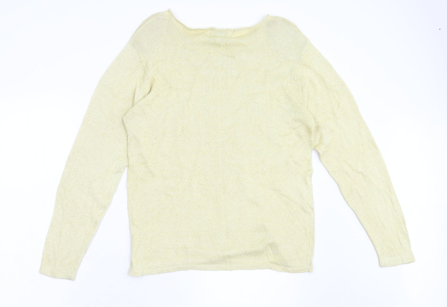 Fay Louise Womens Yellow  Knit Pullover Jumper Size L