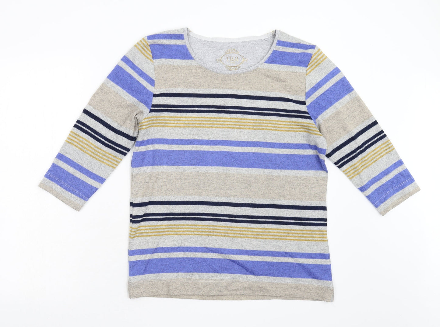 Tigi Womens Multicoloured Striped  Pullover Jumper Size 10