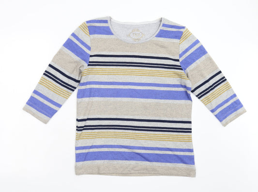 Tigi Womens Multicoloured Striped  Pullover Jumper Size 10