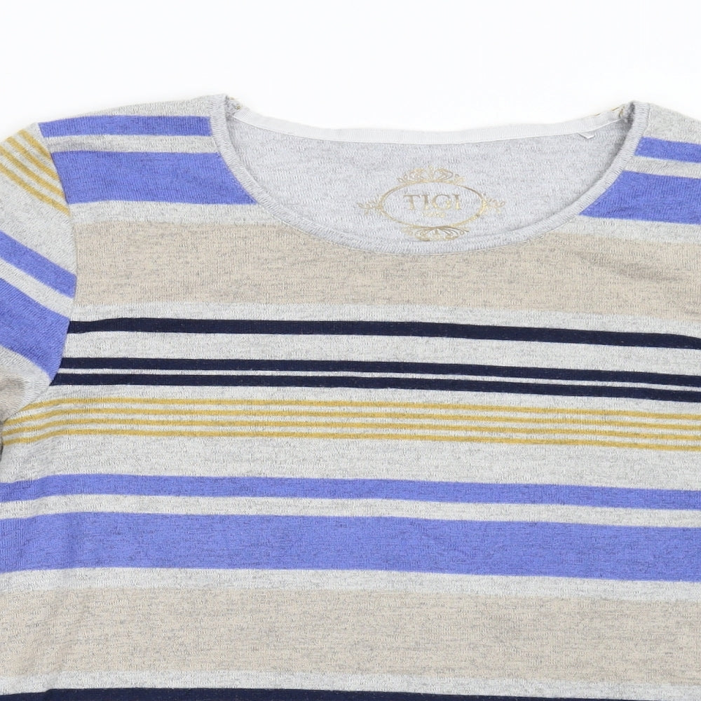 Tigi Womens Multicoloured Striped  Pullover Jumper Size 10