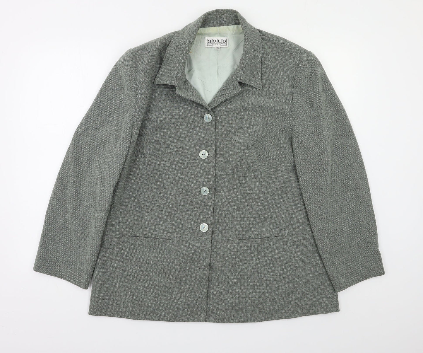 Gold by Michael H Womens Green   Jacket Blazer Size 16