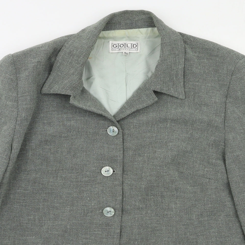 Gold by Michael H Womens Green   Jacket Blazer Size 16