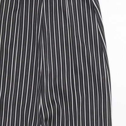 PRETTYLITTLETHING Womens Black Striped  Trousers  Size 6 L23 in