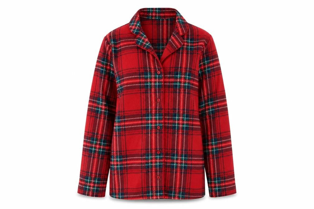 Marks & Spencer Womens Red Check  Top Pyjama Top Size XS
