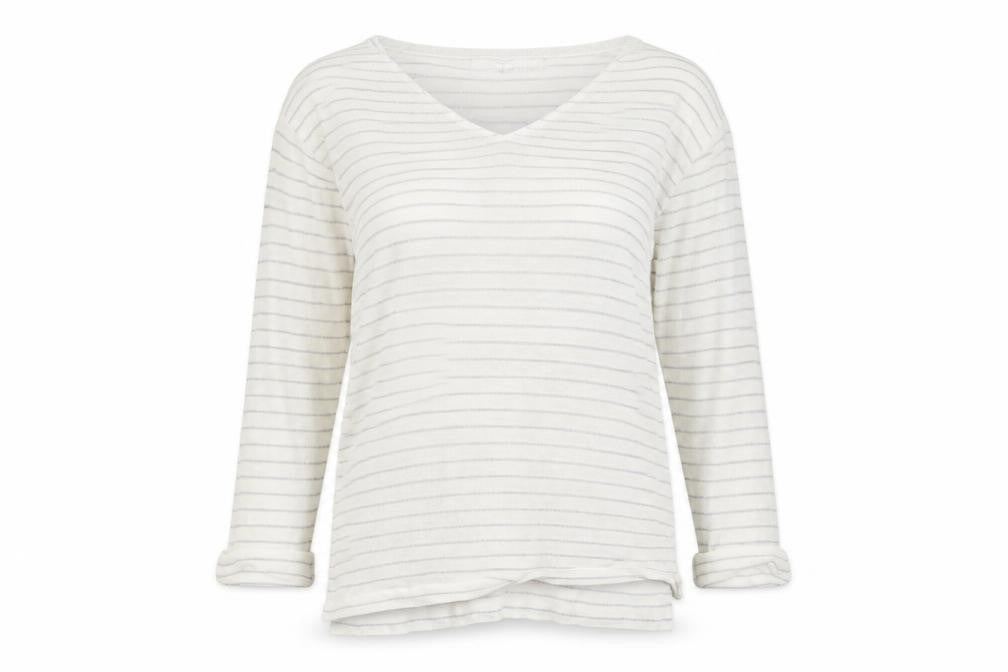NEXT Womens White Striped  Basic Blouse Size 8