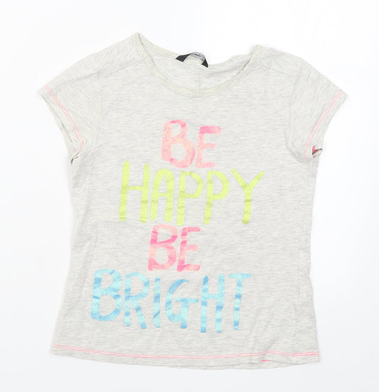 George Girls Grey   Basic T-Shirt Size 9-10 Years  - Be happy be Bright