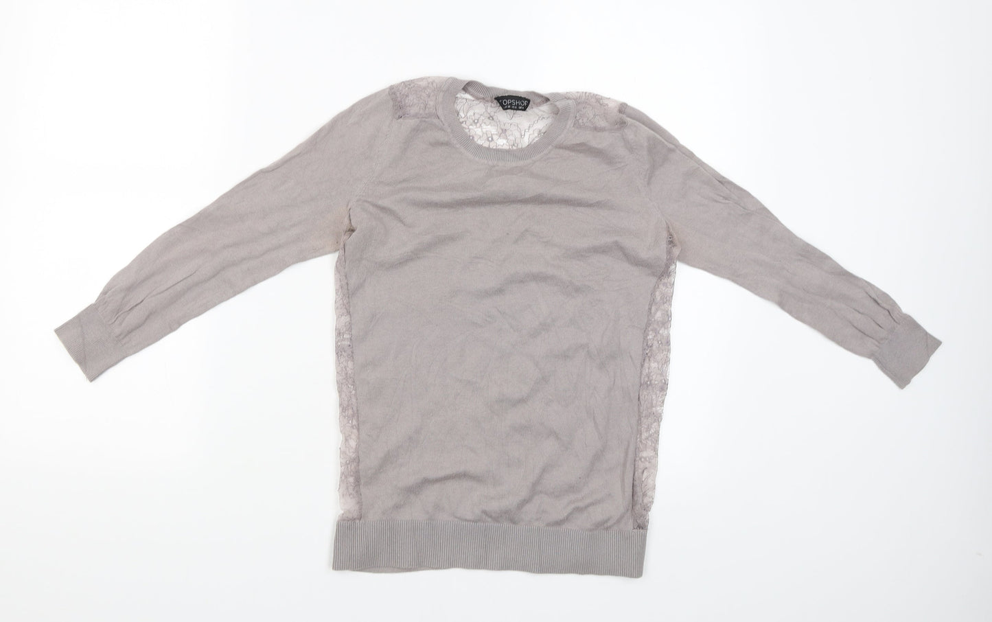 Topshop Womens Grey   Basic Blouse Size 10