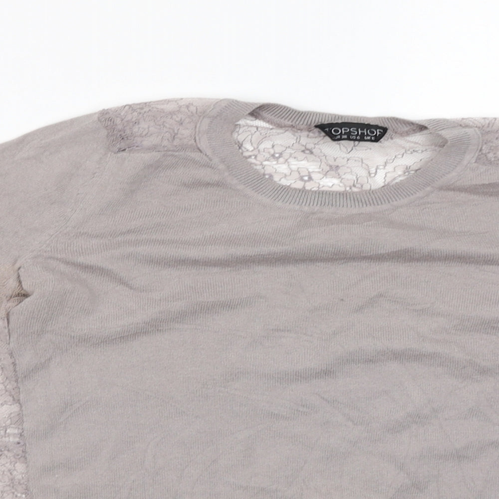 Topshop Womens Grey   Basic Blouse Size 10