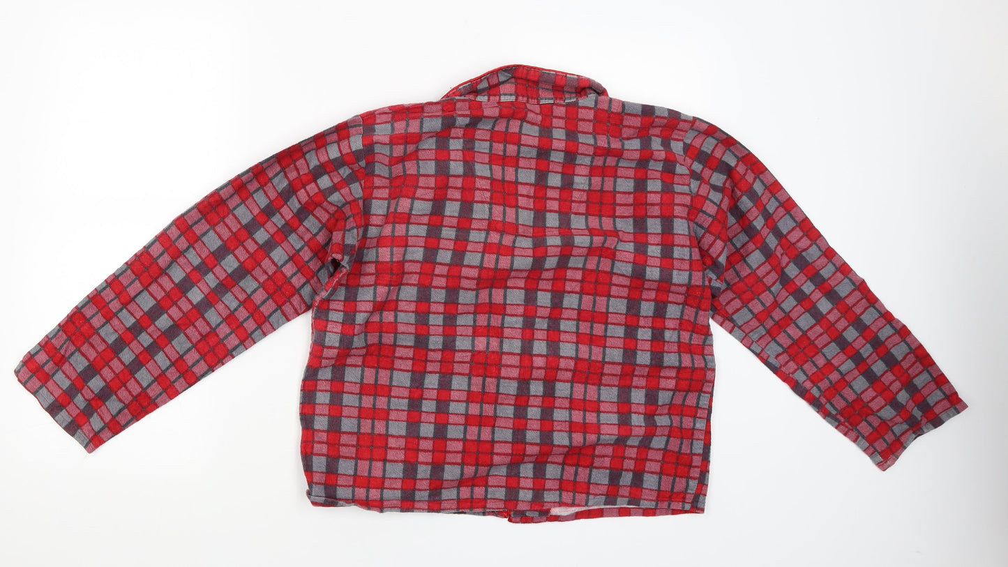 Closer with Evie Womens Red Check  Basic Button-Up Size 10