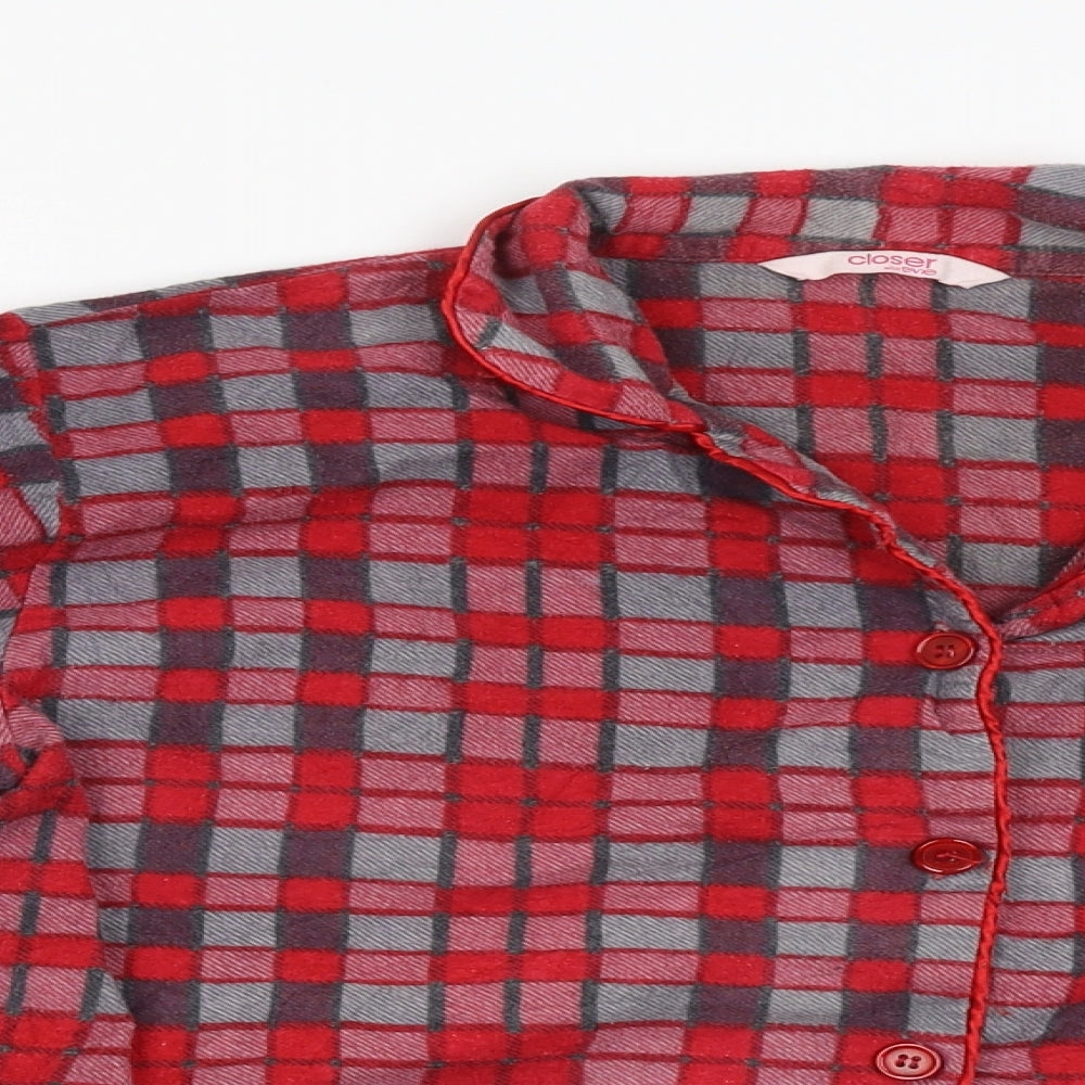 Closer with Evie Womens Red Check  Basic Button-Up Size 10